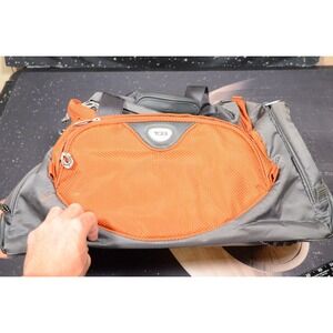Tumi Gray Nylon Duffle Bag Orange Pocket Travel Soft Case Carry On Luggage